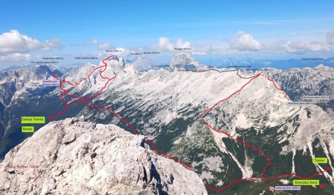 Patikointireitit Vršičin solan ympäristössä, Kranjska Gora, Slovenia